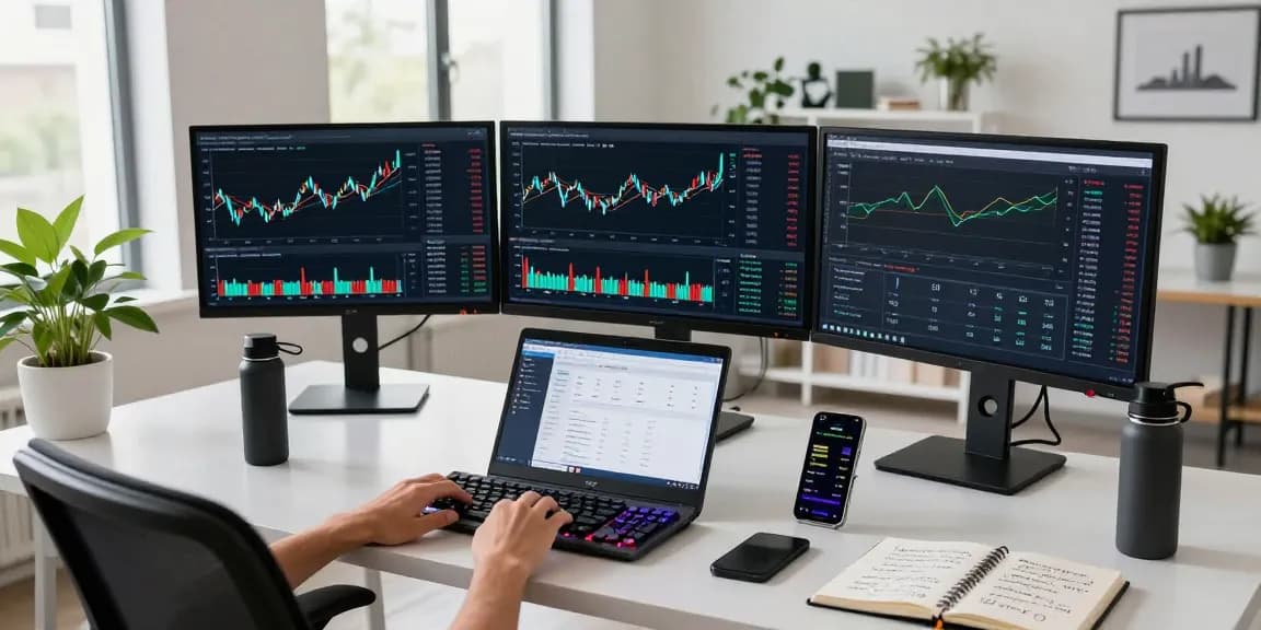 Edimakor Video Editor für die Erstellung von Krypto-Inhalten und Wallet-Management in einem modernen Büro.