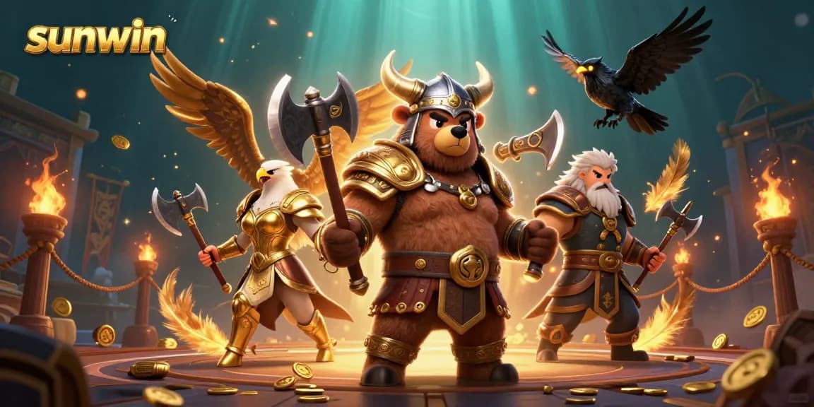 Experience the thrill of sunwin in this vibrant, action-packed casino illustration.