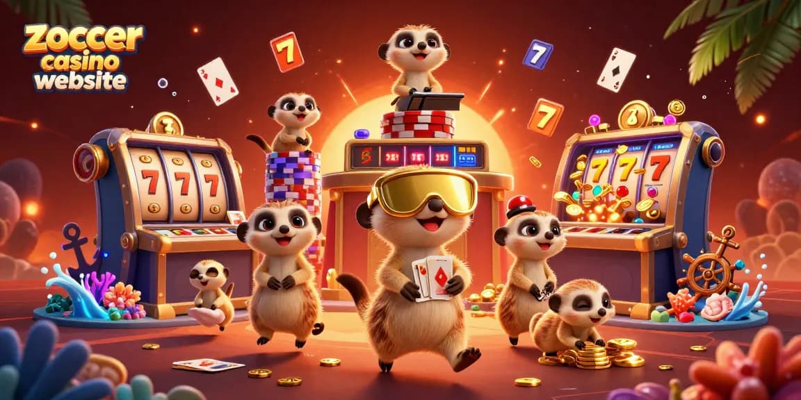 Experience excitement at zoccer casino website with vibrant games as meerkats conduct thrilling casino action.