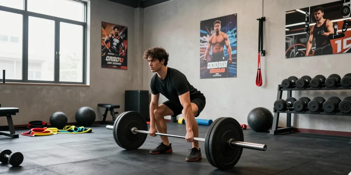 Krafttraining im Medi Pharma Steroid Shop mit einem Athleten bei perfekter Hebetechnik.