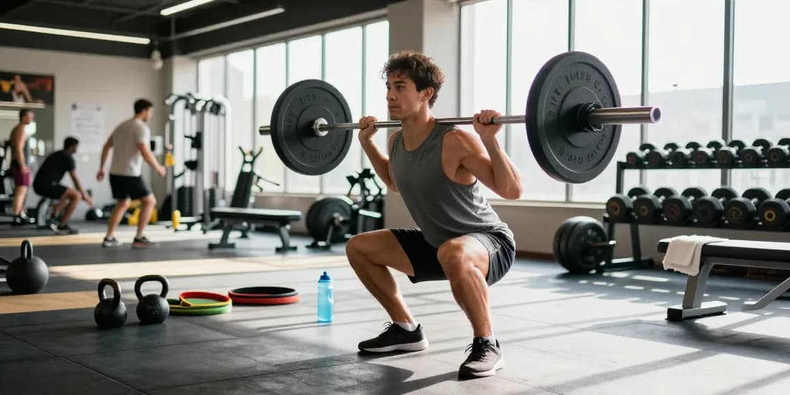 Global Pharma Steroids - Athlet beim Krafttraining im modernen Fitnessstudio.