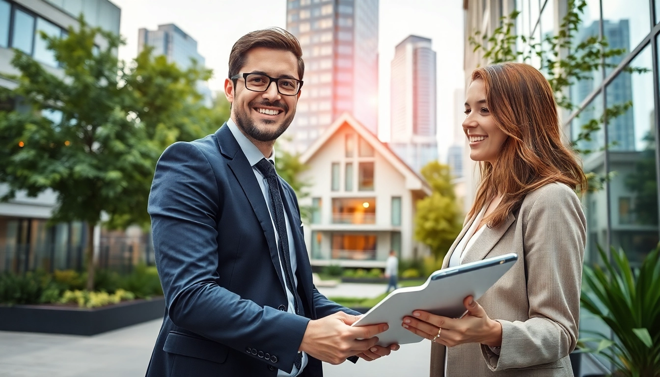 Immobilienmakler Frankfurt Preungesheim bei der Arbeit in einer modernen Umgebung.