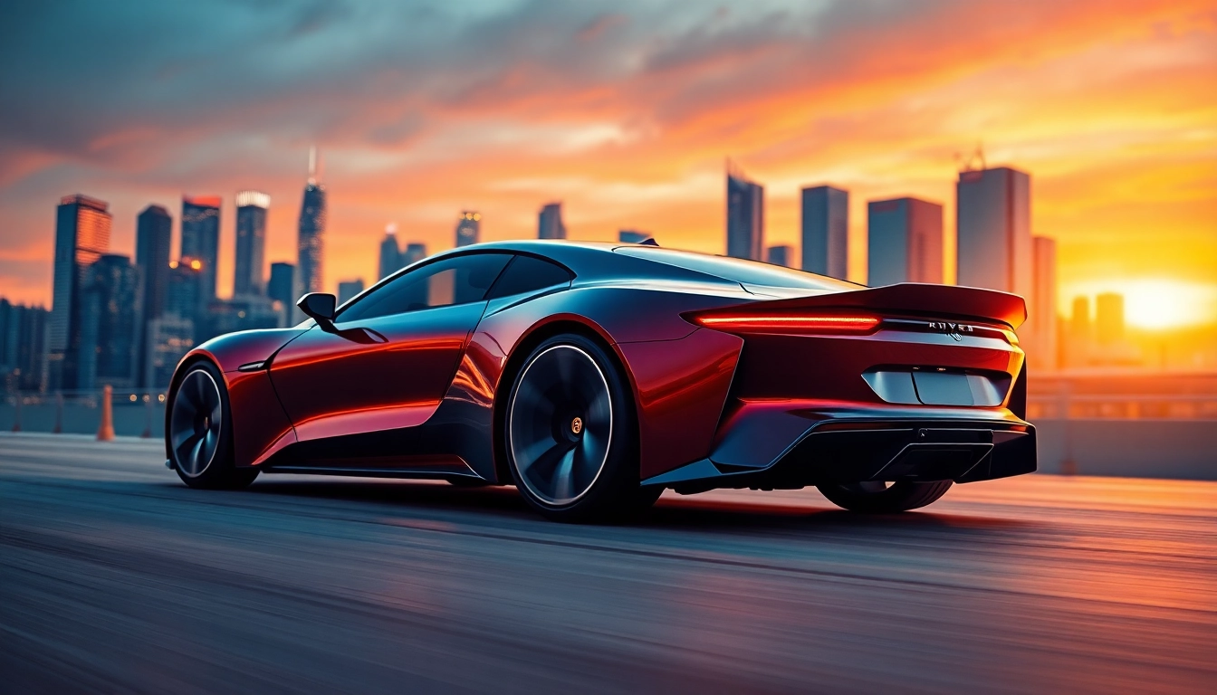 Auto Kufen transforming a sleek car design in a modern urban landscape.
