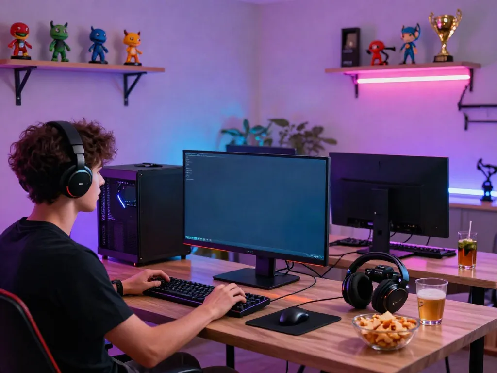 Exciting online gaming setup featuring immersive gameplay at https://nbet.page/ in a vibrant living room.
