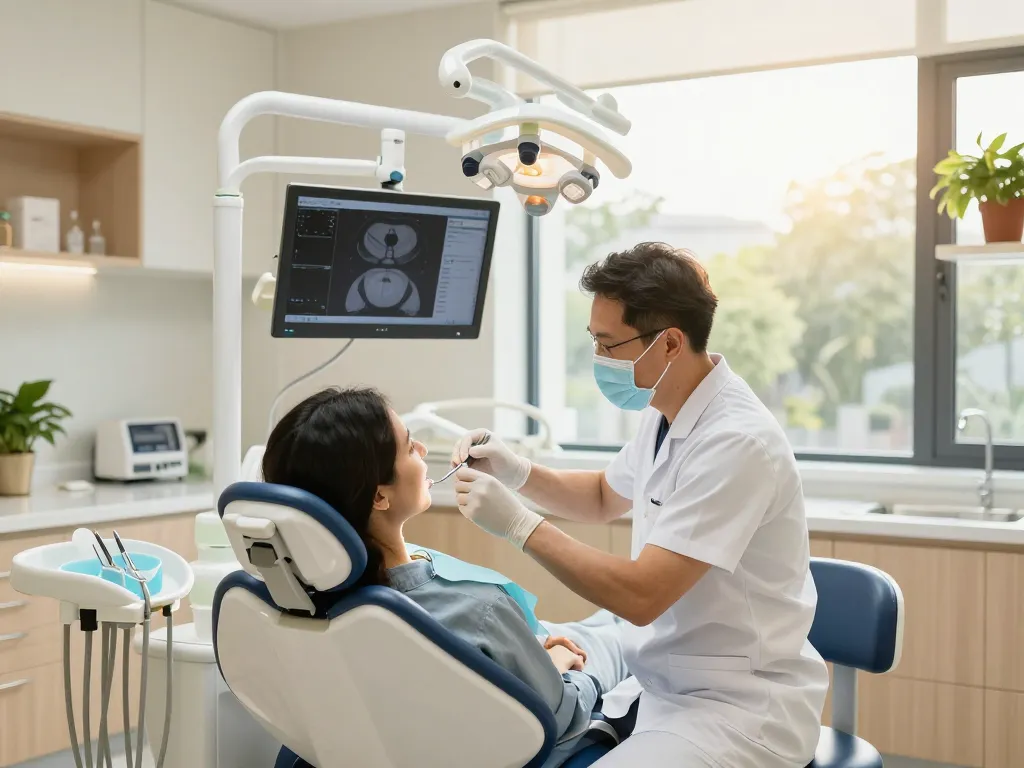 Beratung zu Veneers Wien in einer modernen Zahnarztpraxis, die die Interaktion zwischen professionellem Zahnarzt und Patient zeigt.