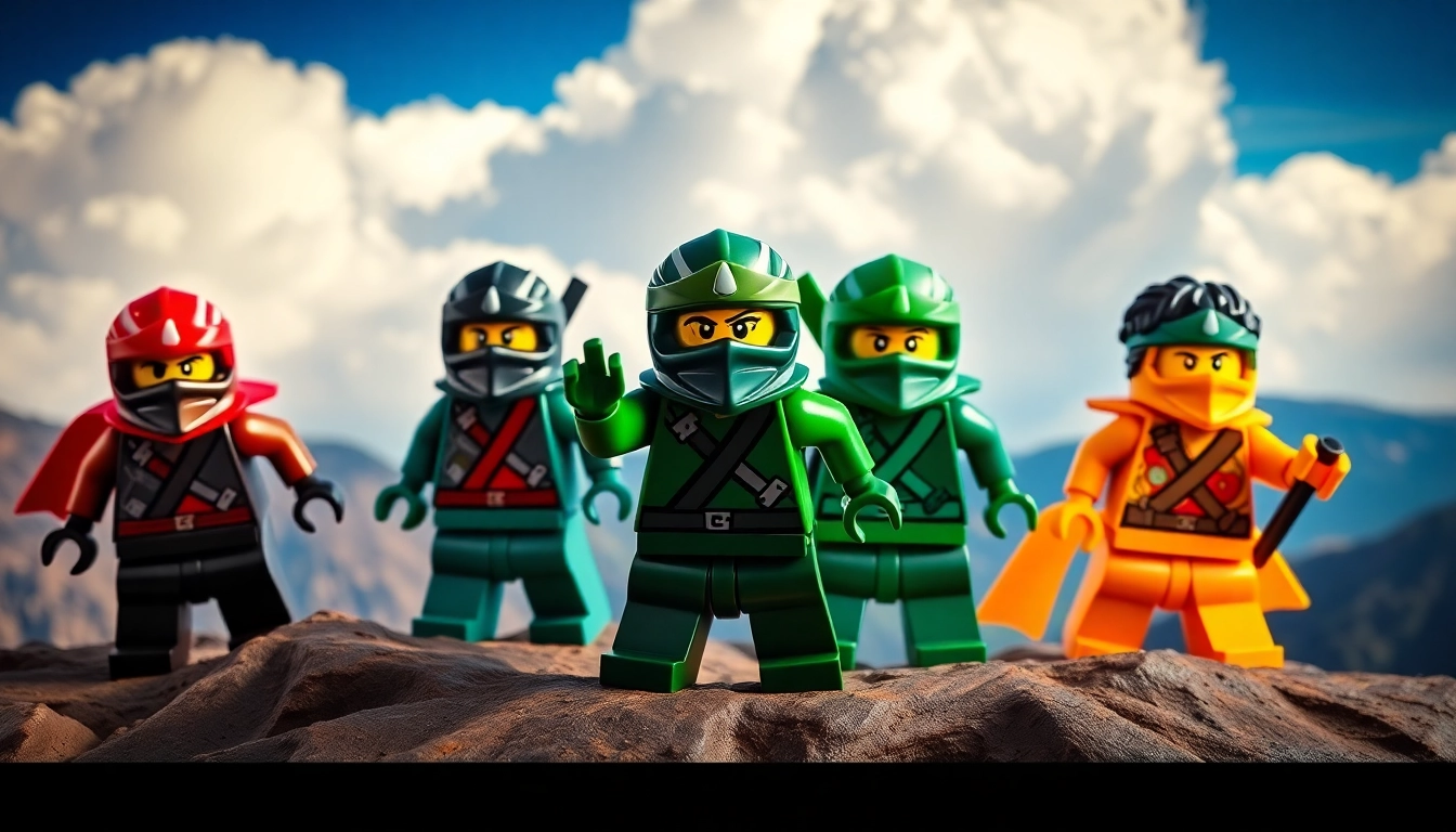 Lego Ninjago Figuren in einem spannenden Kampf-Szenario, das Abenteuer und Kreativität erweckt.