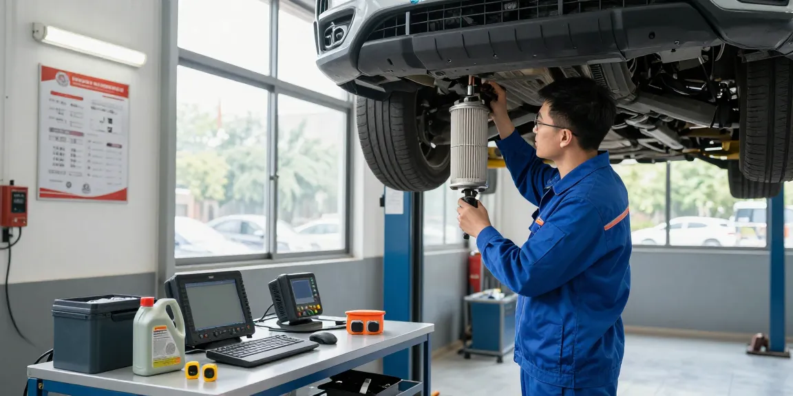 DPF Reinigung Hannover in professioneller Werkstatt mit Techniker, der Partikelfilter prüft.