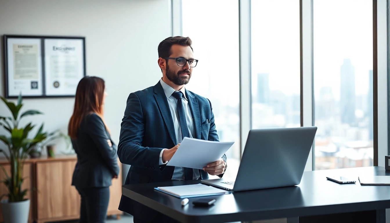 Headhunter Ingenieure analysiert Lebensläufe und berät Klienten in einem modernen Büro.